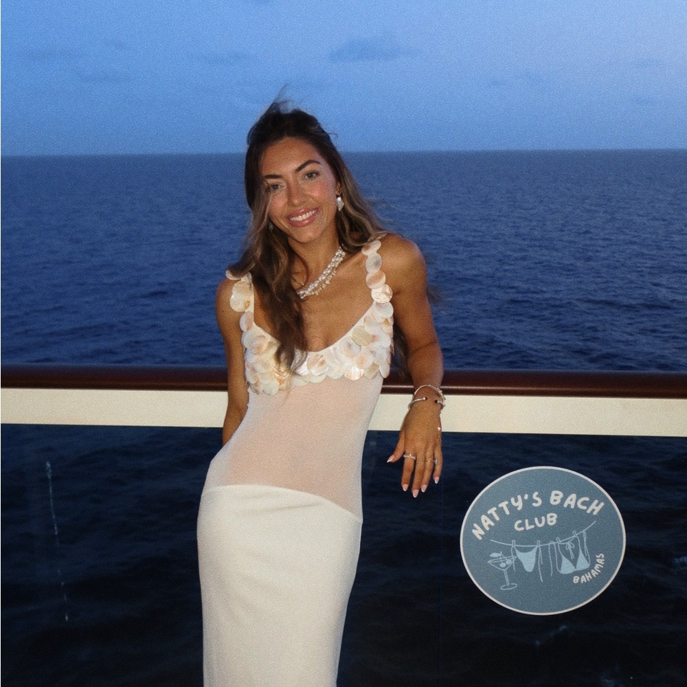 White Maxi Dress with Shell detailing